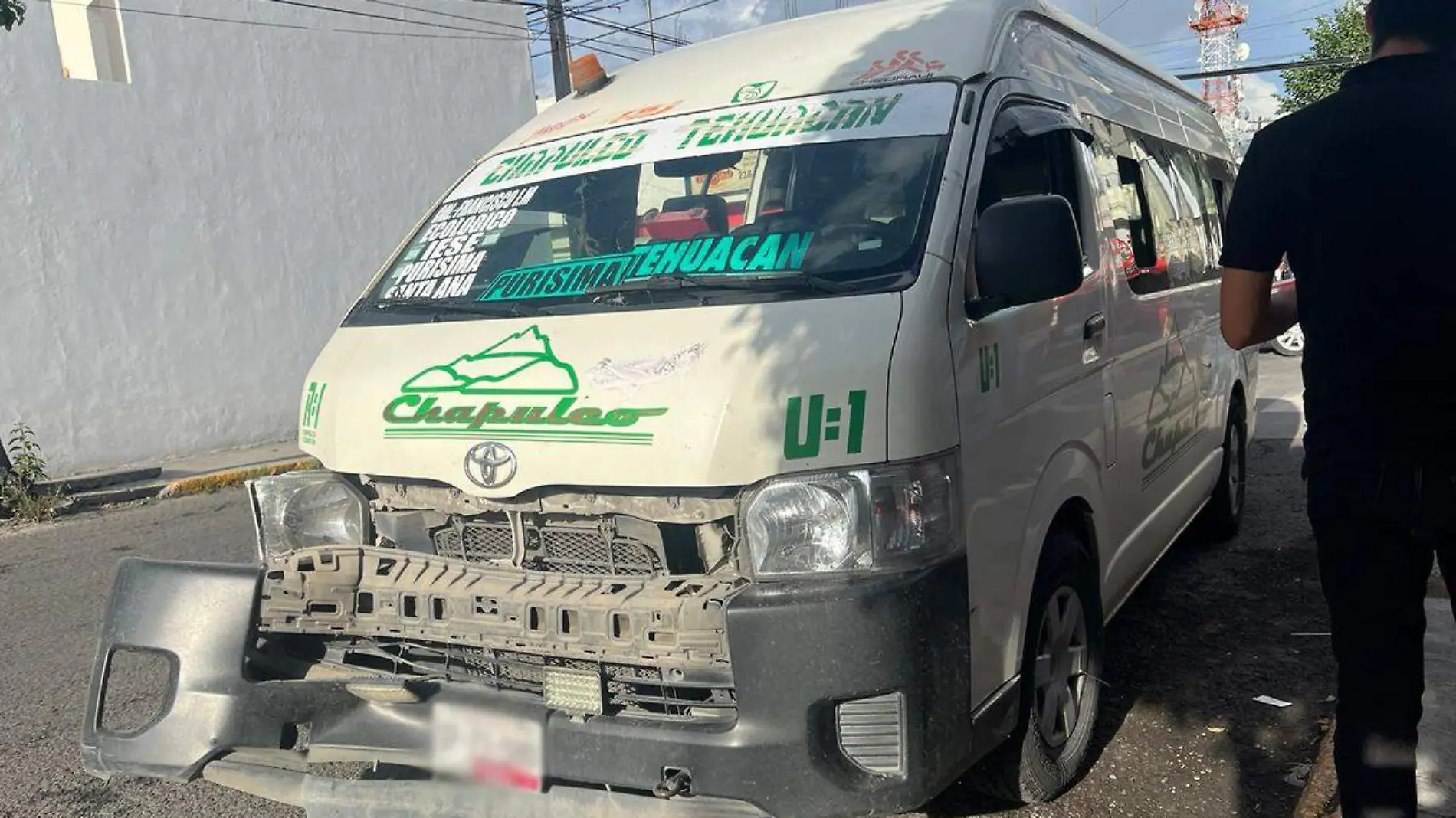 colectiva de transporte publico accidente en Tehuacan